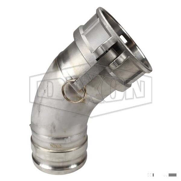 45Deg Cam and Groove Elbow, 2 in, Male Adapter x Female Coupler, 316 SS, Domestic